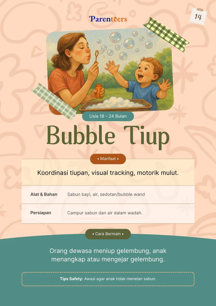 Contoh halaman aktivitas Bubble Tiup dari panduan Parenteers